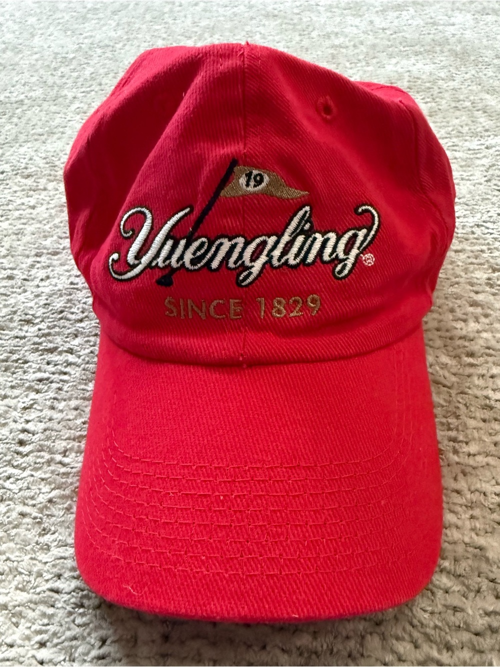 Yuengling Red Baseball Hat Embroidered Logo Adjustable Strapback Cap